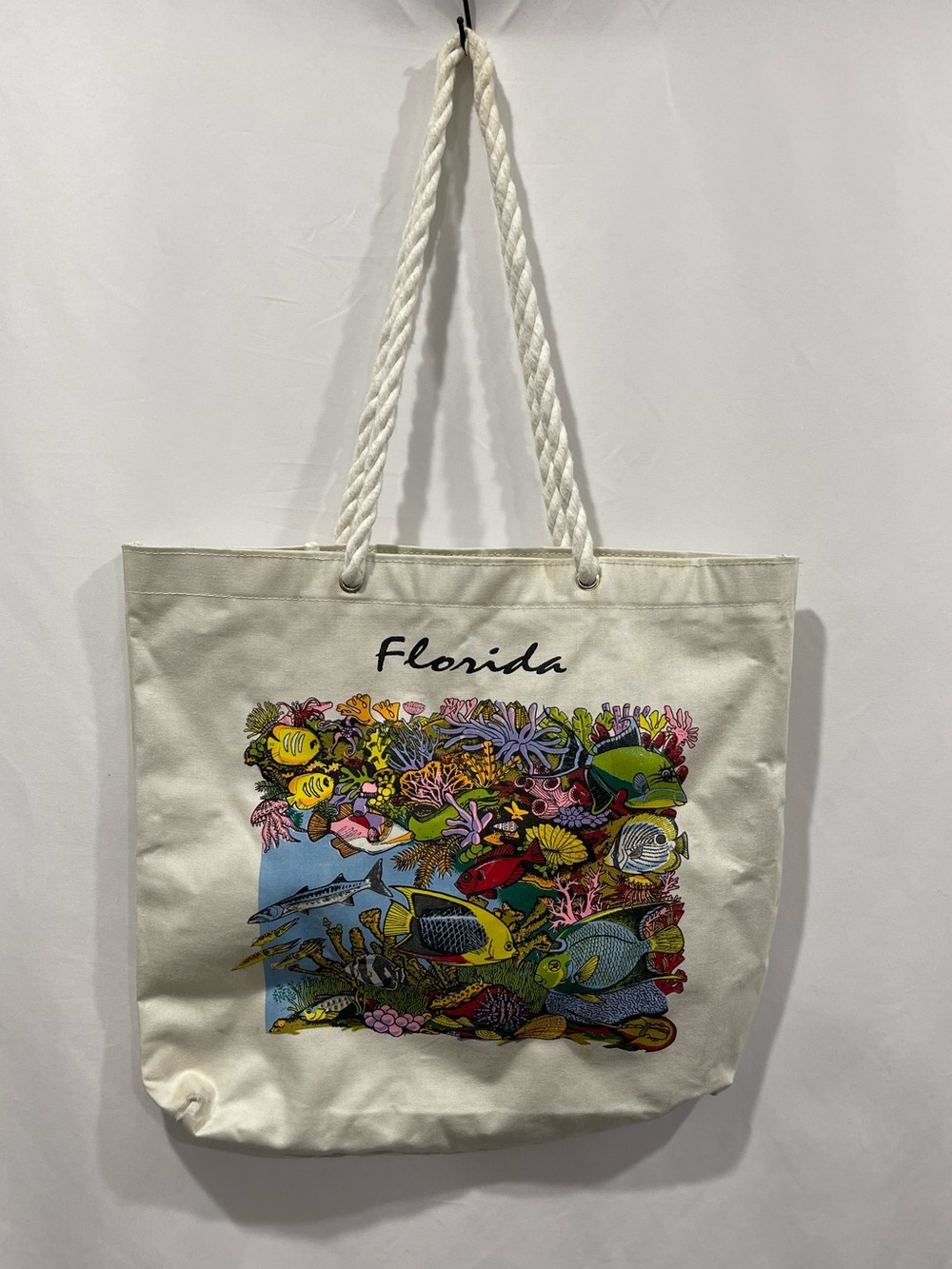 Florida Coral Reef Canvas Tote Bag - Cream